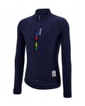 SANTINI Tricou de cilism pentru iarnă cu mânecă lungă - UCI RAINBOW PURE WNT - albastru