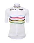 SANTINI Tricou de ciclism cu mânecă scurtă - UCI WORLD CHAMPION MASTER - alb/curcubeu