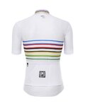 SANTINI Tricou de ciclism cu mânecă scurtă - UCI WORLD CHAMPION MASTER - alb/curcubeu