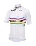 SANTINI Tricou de ciclism cu mânecă scurtă - UCI WORLD CHAMPION MASTER - alb/curcubeu