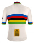 SANTINI Tricou de ciclism cu mânecă scurtă - UCI WORLD 100 GOLD - curcubeu/alb