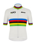 SANTINI Tricou de ciclism cu mânecă scurtă - UCI WORLD CHAMP ECO - curcubeu/alb