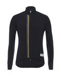 SANTINI Tricou de cilism pentru iarnă cu mânecă lungă - UCI RAINBOW WINTER - negru