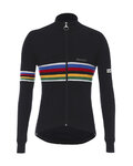 SANTINI Tricou de cilism pentru iarnă cu mânecă lungă - UCI RAINBOW WOOL - negru