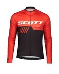 SCOTT Tricou de ciclism cu mânecă lungă de vară - RC TEAM 10 SUMMER - roșu/negru