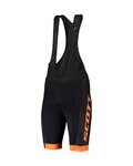 SCOTT Pantaloni scurți de ciclism cu bretele - RC TEAM - negru/portocaliu