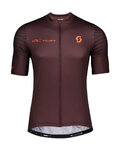SCOTT Tricou de ciclism cu mânecă scurtă - RC TEAM 10 - bordo/portocaliu