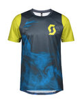 SCOTT Tricou de ciclism cu mânecă scurtă - TRAIL VERTIC - albastru/galben