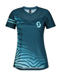 SCOTT Tricou de ciclism cu mânecă scurtă - TRAIL VERTIC LADY - albastru