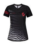SCOTT Tricou de ciclism cu mânecă scurtă - TRAIL VERTIC LADY - negru/roz