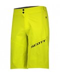 SCOTT Pantaloni scurți de ciclism fără bretele - ENDURANCE LS/FIT - galben