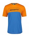 SCOTT Tricou de ciclism cu mânecă scurtă - TRAIL FLOW DRI SS - albastru/portocaliu