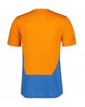SCOTT Tricou de ciclism cu mânecă scurtă - TRAIL FLOW DRI SS - albastru/portocaliu