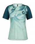 SCOTT Tricou de ciclism cu mânecă scurtă - TRAIL VERTIC LADY - albastru