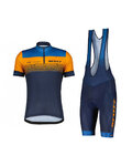 SCOTT Tricoul și pantaloni scurți de ciclism - RC TEAM 20 SS - portocaliu/albastru