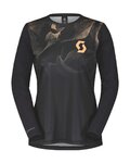 SCOTT Tricou de ciclism cu mânecă lungă de vară - TRAIL VERTIC LS LADY - negru/bej