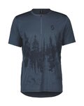 SCOTT Tricou de ciclism cu mânecă scurtă - TRAIL FLOW ZIP SS - albastru