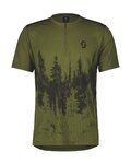 SCOTT Tricou de ciclism cu mânecă scurtă - TRAIL FLOW ZIP SS - verde