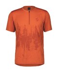 SCOTT Tricou de ciclism cu mânecă scurtă - TRAIL FLOW ZIP SS - portocaliu