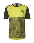 SCOTT Tricou de ciclism cu mânecă scurtă - TRAIL VERTIC SS - verde/galben