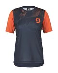SCOTT Tricou de ciclism cu mânecă scurtă - TRAIL VERTIC SS LADY - albastru/portocaliu