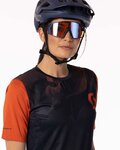 SCOTT Tricou de ciclism cu mânecă scurtă - TRAIL VERTIC SS LADY - albastru/portocaliu