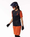 SCOTT Tricou de ciclism cu mânecă scurtă - TRAIL VERTIC SS LADY - albastru/portocaliu
