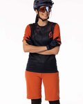SCOTT Tricou de ciclism cu mânecă scurtă - TRAIL VERTIC SS LADY - albastru/portocaliu