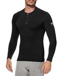 SIX2 Tricou de ciclism cu mânecă lungă - SERAFINO MERINOS - negru