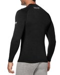 SIX2 Tricou de ciclism cu mânecă lungă - SERAFINO MERINOS - negru