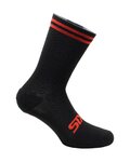 SIX2 Șosete clasice de ciclism - MERINOS - roșu/negru