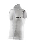 SIX2 Tricoul de ciclism fără mâneci - BIKE2 CHROMO - alb