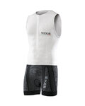 SIX2 Salopetă de ciclism - BDB - alb/negru