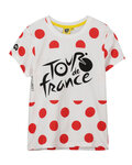 TDF Tricou de ciclism cu mânecă scurtă - TDF KIDS POIS '21 - alb/roșu