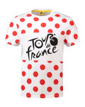 TDF Tricou de ciclism cu mânecă scurtă - TDF LEADER POIS '21 - alb/roșu