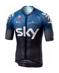 CASTELLI Tricou de ciclism cu mânecă scurtă - TEAM SKY 2019  - alb/albastru/negru