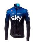 CASTELLI Tricou de cilism pentru iarnă cu mânecă lungă - TEAM SKY 2019 WINTER - albastru/negru/alb