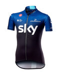CASTELLI Tricou de ciclism cu mânecă scurtă - TEAM SKY KID 2019  - negru/alb/albastru