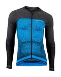 UYN Tricou de cilism pentru iarnă cu mânecă lungă - BIKING ALPHA - albastru/negru