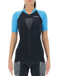 UYN Tricou de ciclism cu mânecă scurtă - GRANFONDO LADY - albastru/negru