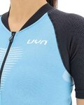 UYN Tricou de ciclism cu mânecă scurtă - GRANFONDO LADY - antracit/albastru deschis