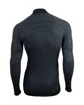 UYN Tricou de ciclism cu mânecă lungă - FUSYON MERINO - gri/negru