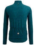 SANTINI Tricou de cilism pentru iarnă cu mânecă lungă - COLORE PURO - verde