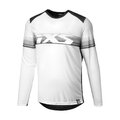 IXS Tricou de ciclism cu mânecă lungă de vară - TRIGGER LITE 1.1 KIDS - alb/negru