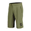 SCOTT Pantaloni scurți de ciclism fără bretele - TRAIL VERTIC W/PAD - verde
