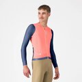 CASTELLI Tricou de ciclism cu mânecă lungă de vară - CORRETTO LS - roz/albastru