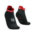 COMPRESSPORT Șosete de gleznă de ciclism - PRO RACING V4.0 RUN LOW - negru/roșu