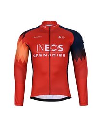 BONAVELO Tricou și pantaloni de iarnă de ciclism - INEOS 2024 WINTER - albastru/negru/roșu