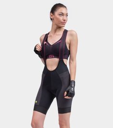 ALÉ Pantaloni scurți de ciclism cu bretele -  R-EV1  VELOCITY HD LADY - negru