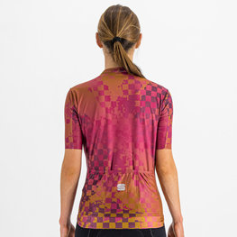 SPORTFUL Tricou de ciclism cu mânecă scurtă - ROCKET - ciclamen/maro